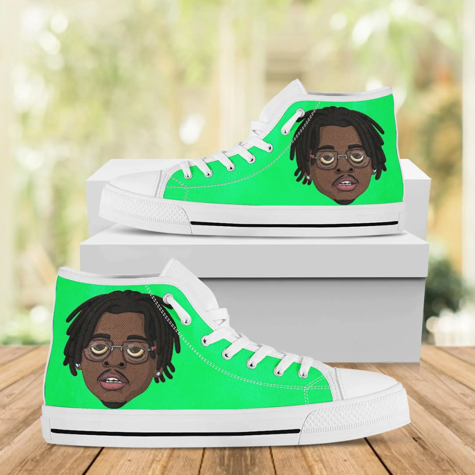 Lil Gotit Custom Shoes, Custom Music Shoes, Music Hightops, Rapper Lil Gotit Shoes, Hip Hop, Rapper Hi Tops, American Songwriter