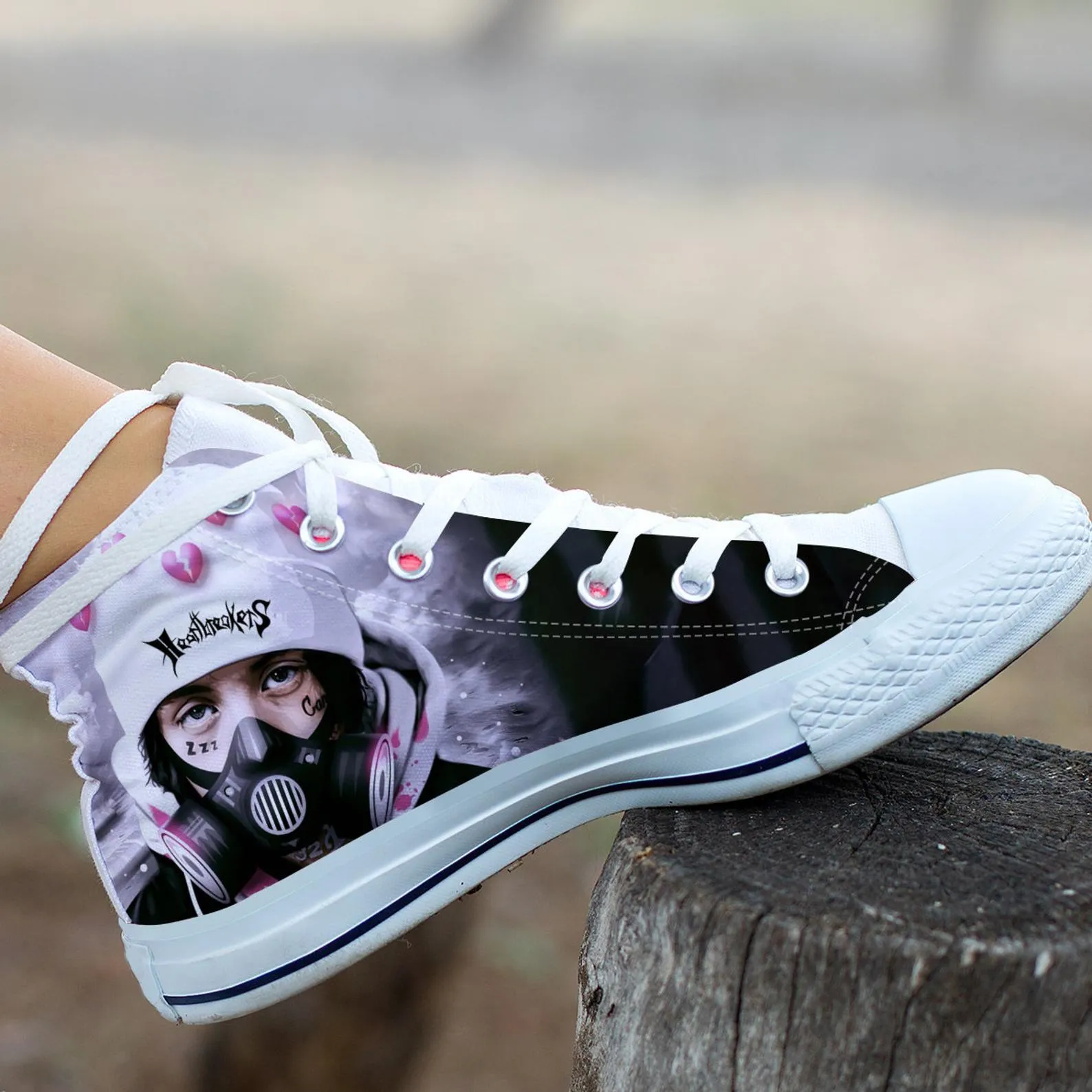 Lil Xan Custom Shoes, Custom Music Shoes, Music Hightops, Rapper Lil Xan Shoes, Hip Hop, Rapper Hi Tops