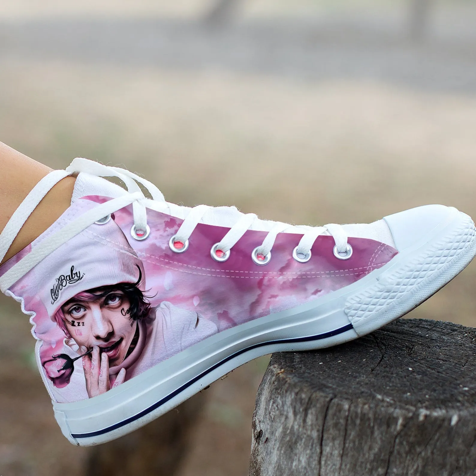 Lil Xan Custom Shoes, Custom Music Shoes, Music Hightops, Rapper Lil Xan Shoes, Hip Hop, Rapper Hi Tops