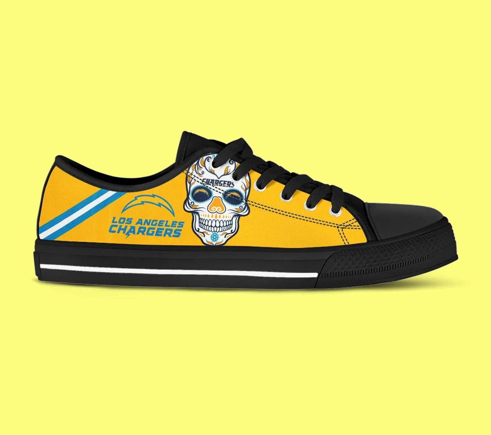 Los Angeles Chargers Custom Lowtop, Football Custom Shoes, Sport Lowtop, Canvas Shoes, Canvas Lowtop, Unisex Shoes, Gift Birthday