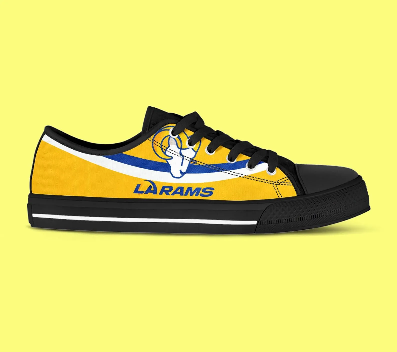 Los Angeles Rams Custom Lowtop, Football Custom Shoes, Sport Lowtop, Canvas Shoes, Canvas Lowtop, Unisex Shoes, Gift Birthday