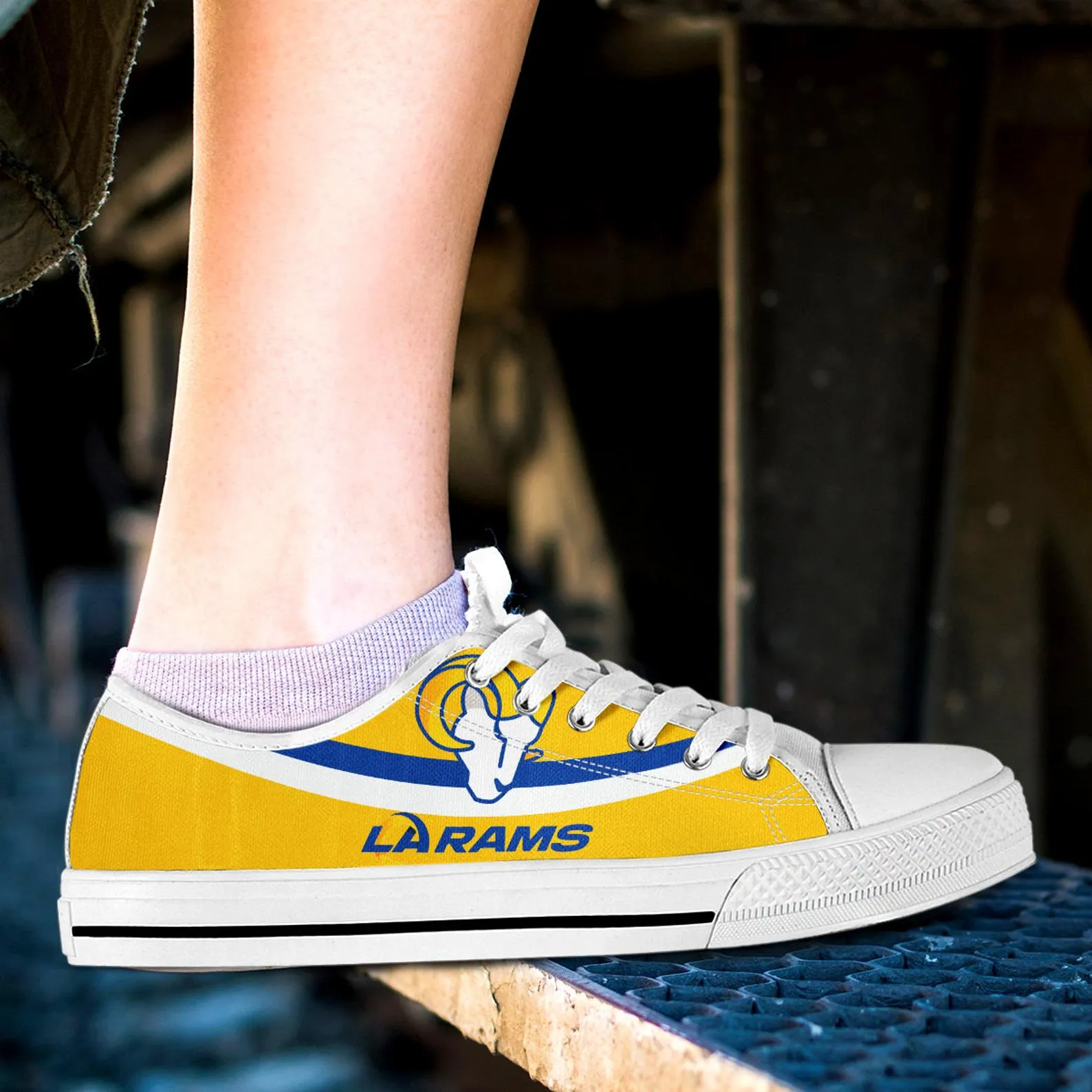 Los Angeles Rams Custom Lowtop, Football Custom Shoes, Sport Lowtop, Canvas Shoes, Canvas Lowtop, Unisex Shoes, Gift Birthday