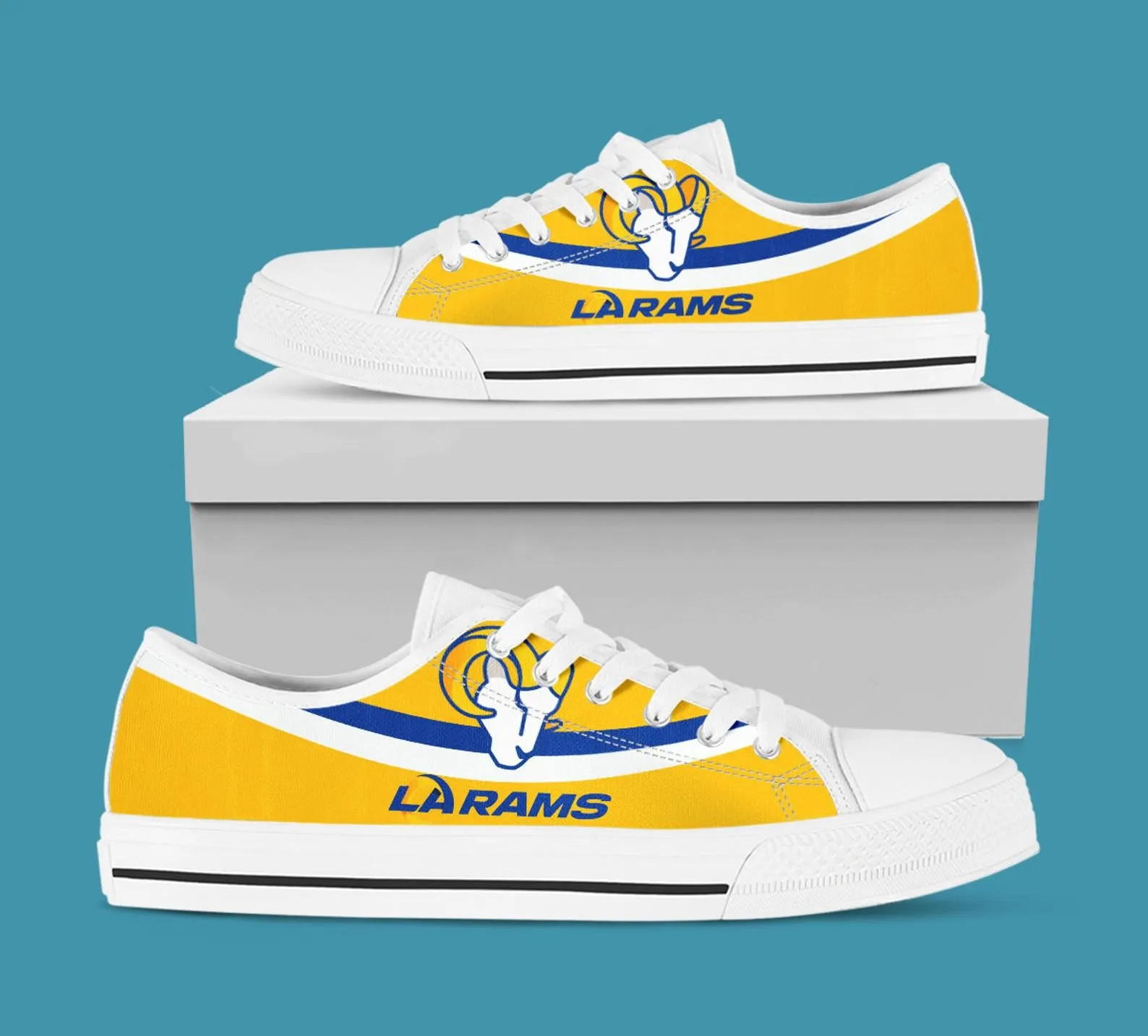 Los Angeles Rams Custom Lowtop, Football Custom Shoes, Sport Lowtop, Canvas Shoes, Canvas Lowtop, Unisex Shoes, Gift Birthday