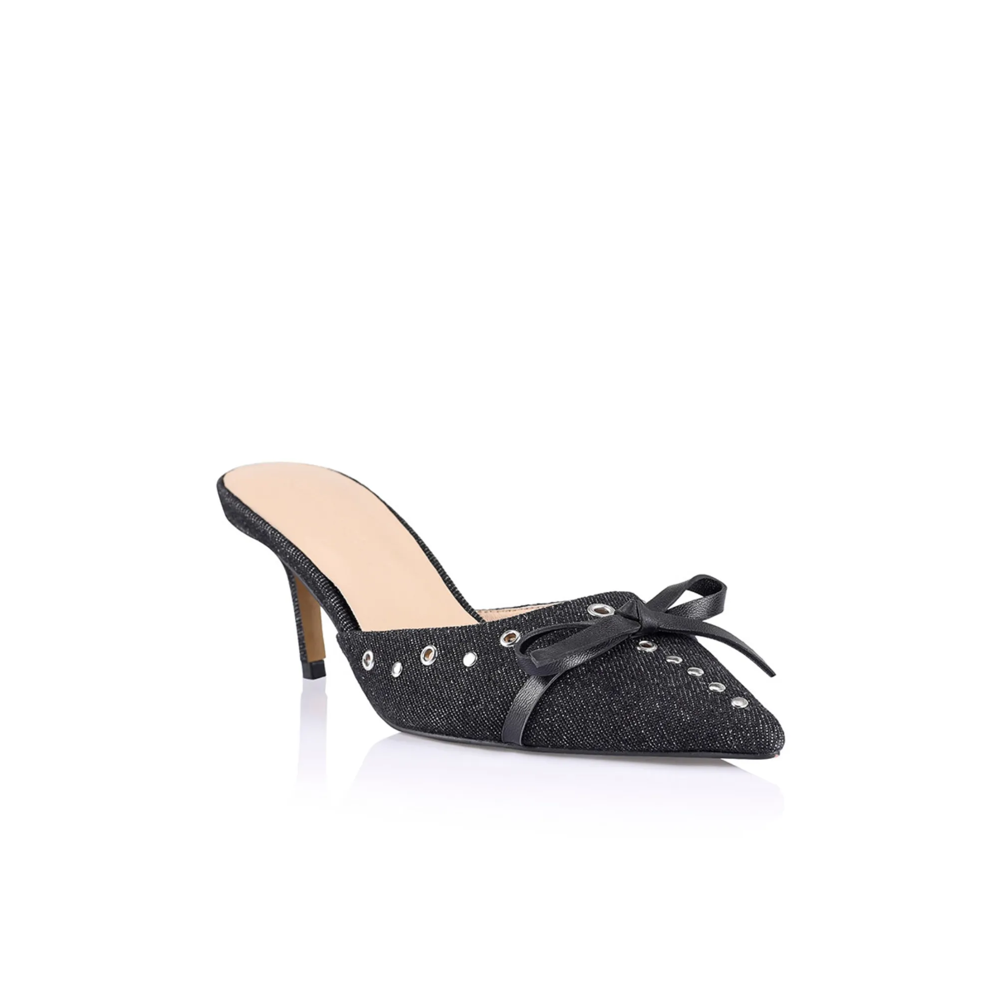 Matilda Mule Black Textile