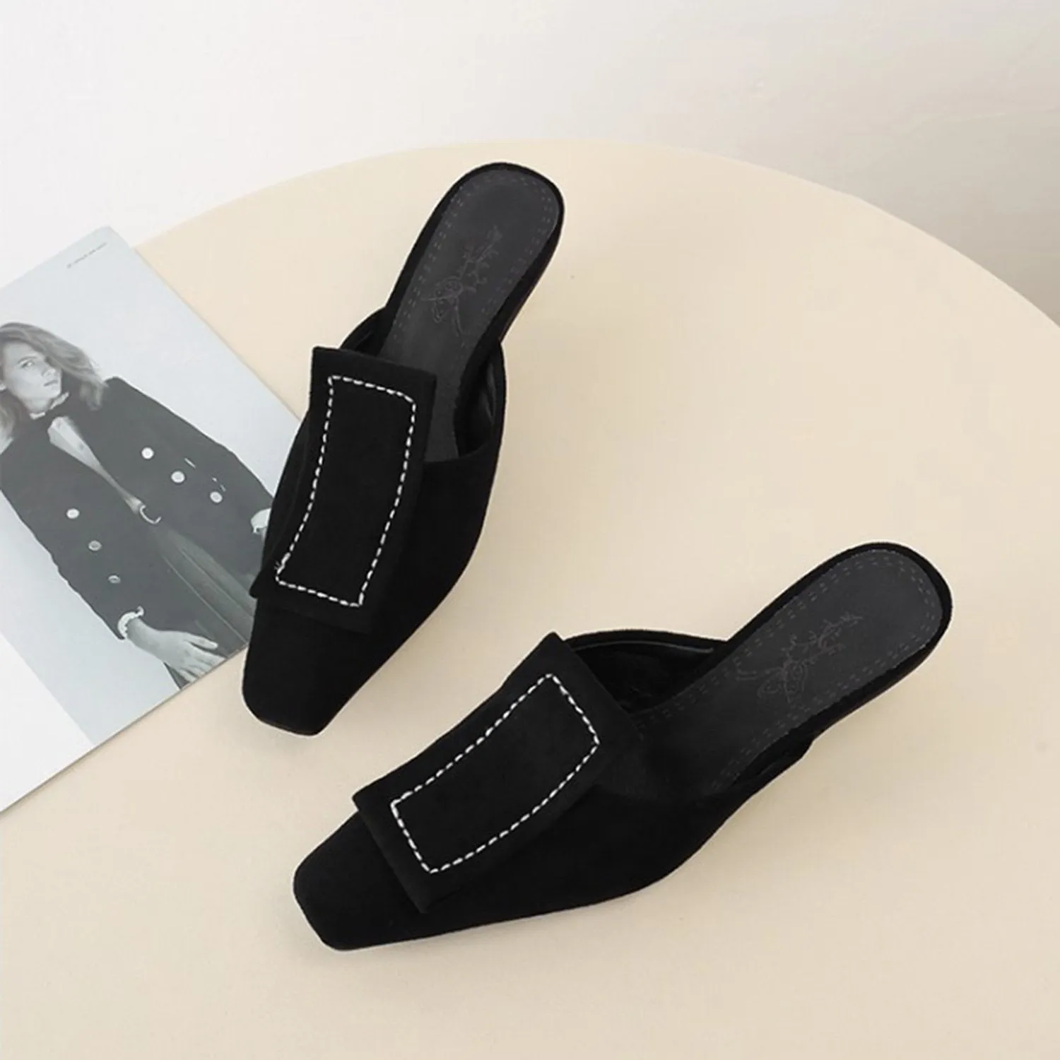 Matte Velvet Fashion Mules