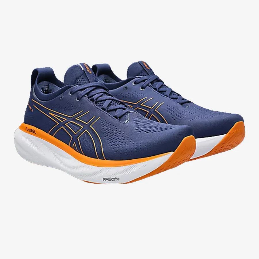 Men's Gel-Nimbus 25 Wide 2E (Deep Ocean/Bright Orange)