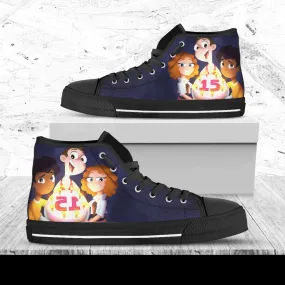 Milo Murphy&#39;s Law Hi Tops, Cartoon Shoes, Disney Custom Shoes, Disney Movie Hi Tops, Milo Murphy Hightops, Walt Disney Animation Film