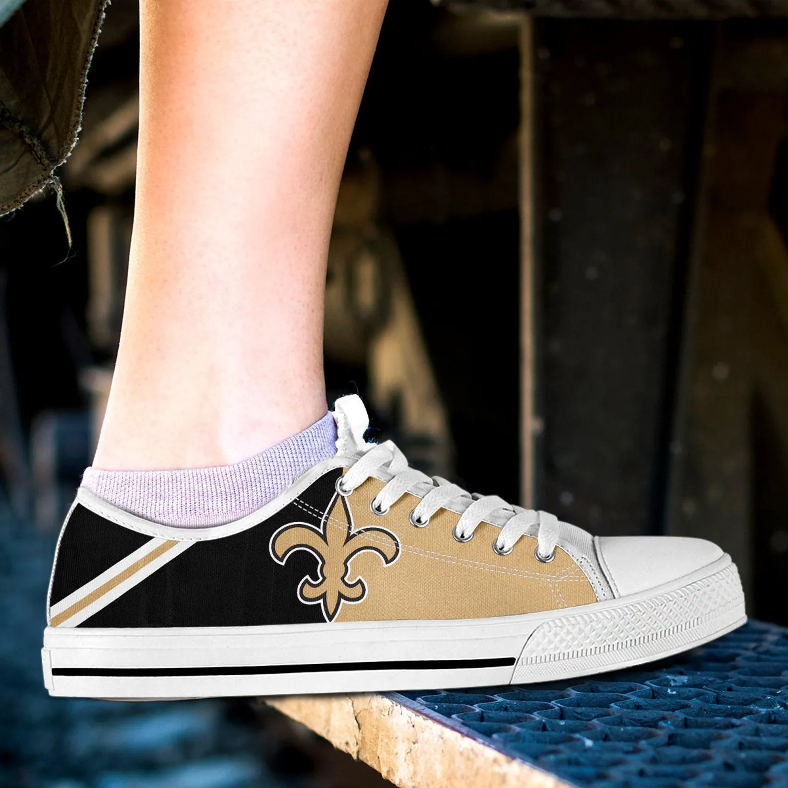 New Orleans Saints Custom Lowtop, Football Custom Shoes, Sport Lowtop, Canvas Shoes, Canvas Lowtop, Unisex Shoes, Gift Birthday