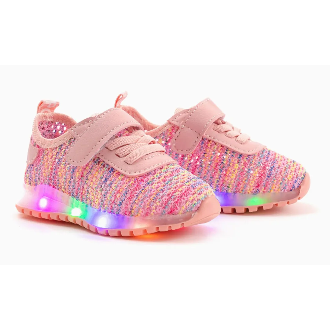 Ozkiz Pink "Pro Mile" LED Sneakers  (Size 140-180)