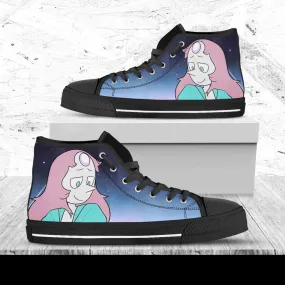 Pearl Custom Shoes, Steven Universe Movie, Cartoon Hightops, Cartoon Network Shoes, Custom Hi Tops, Steven Universe Cartoon Character