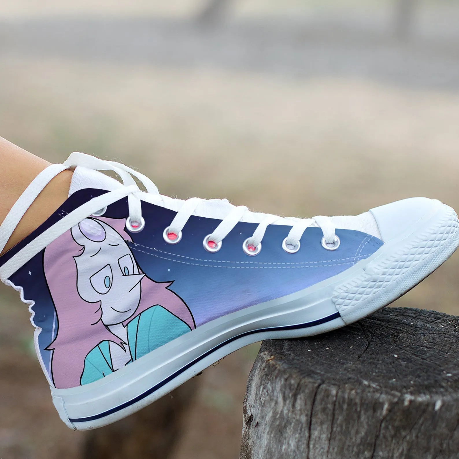 Pearl Custom Shoes, Steven Universe Movie, Cartoon Hightops, Cartoon Network Shoes, Custom Hi Tops, Steven Universe Cartoon Character