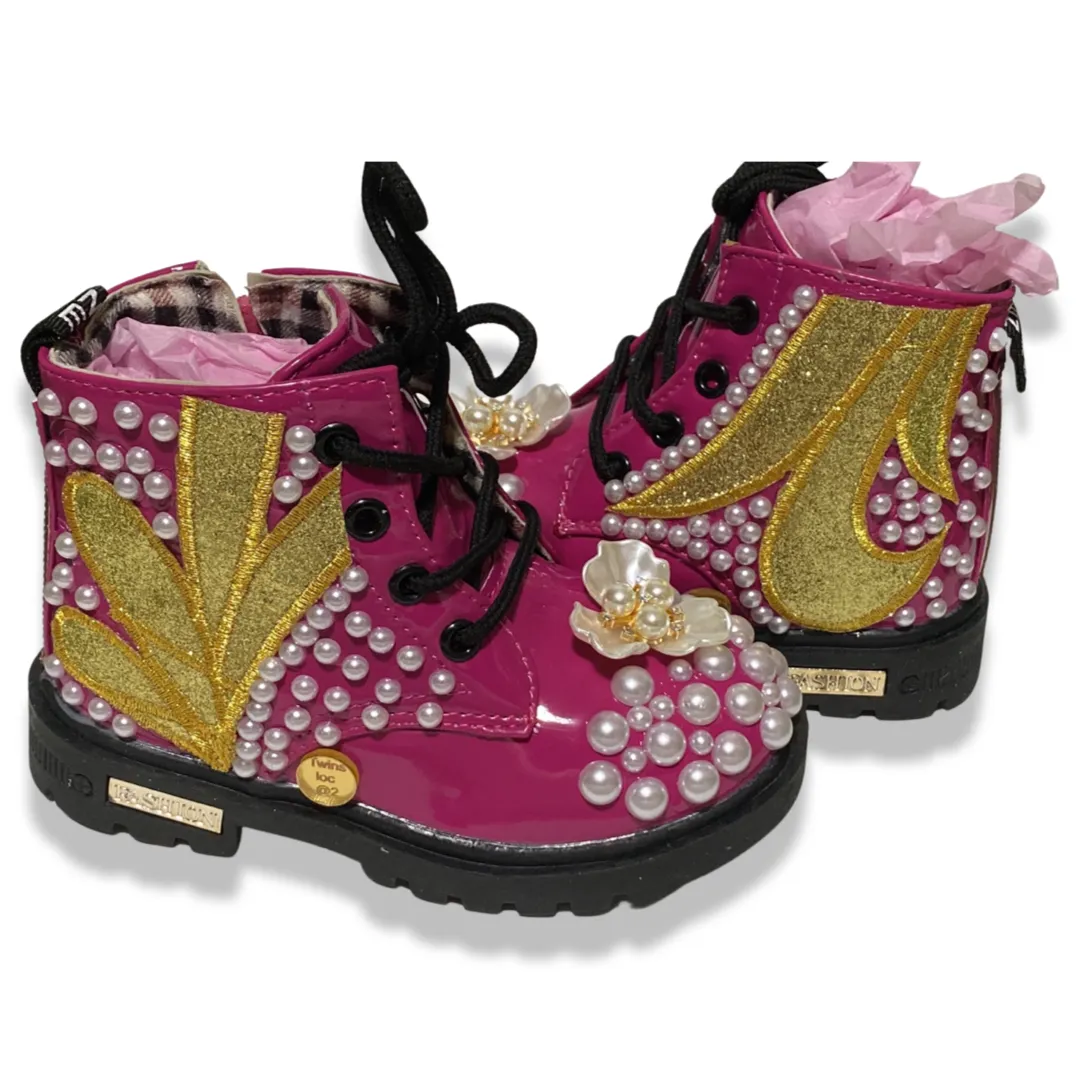 PEARLS & GOLD SEQUANCE GIRLS BOOTS