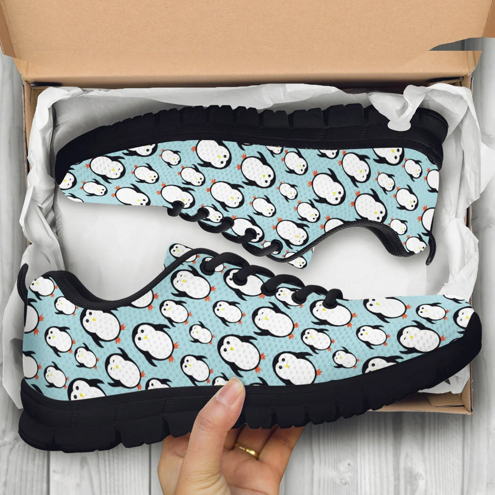 Penguin Lover Shoes Penguin Printed Sneakers Penguin Running Shoes Casual Shoes Penguin Pattern Gifts Clothing for Womens Mens Kids Adults