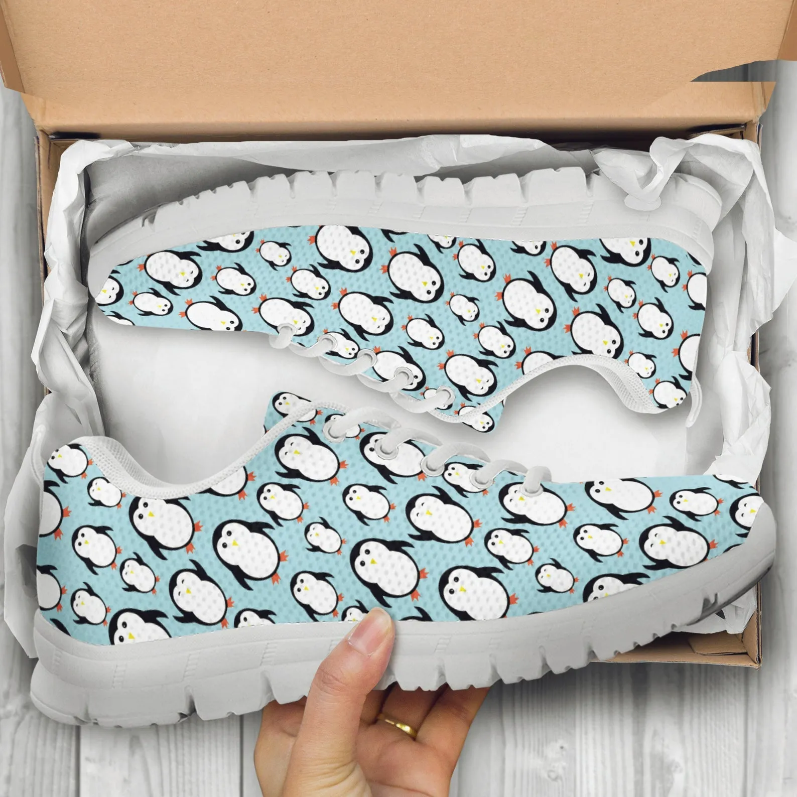 Penguin Lover Shoes Penguin Printed Sneakers Penguin Running Shoes Casual Shoes Penguin Pattern Gifts Clothing for Womens Mens Kids Adults