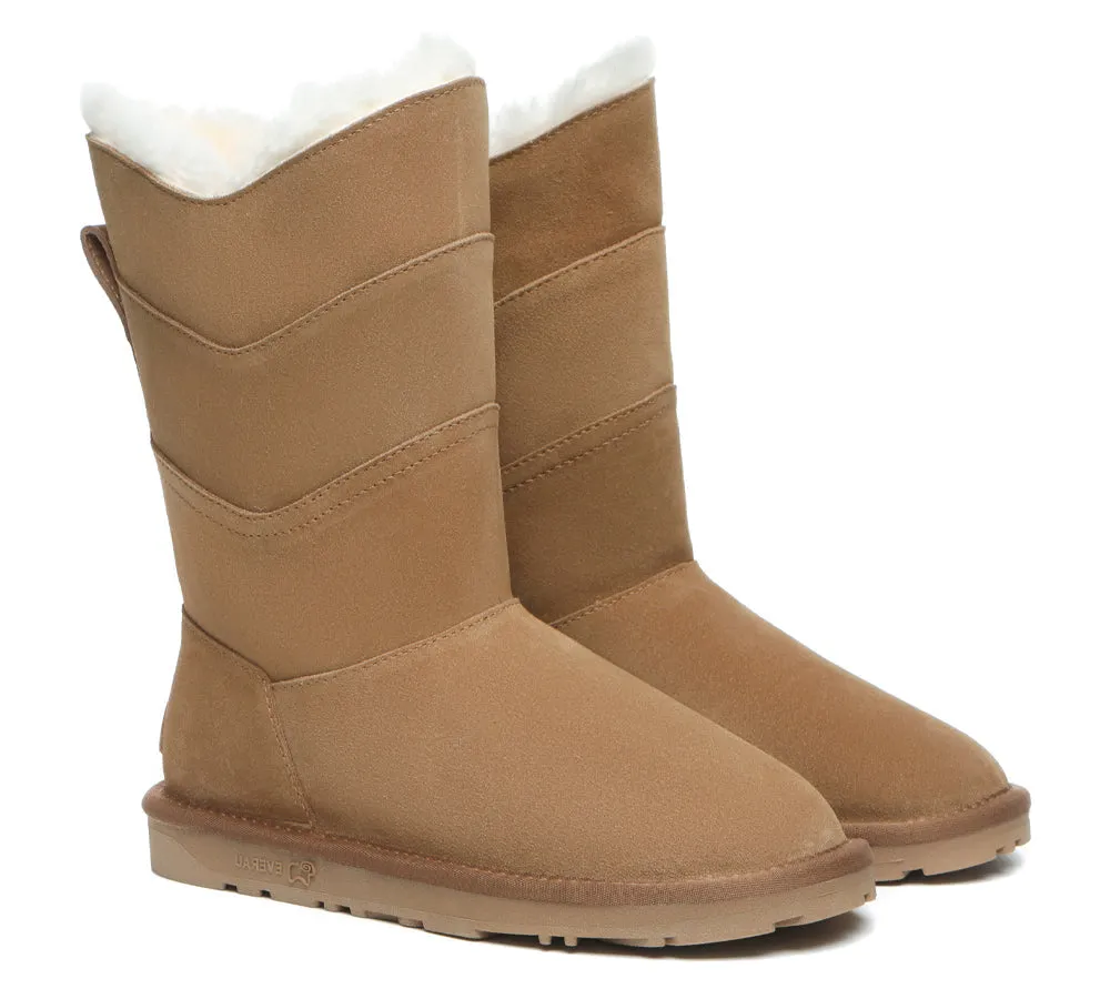 Premium Australian Sheepskin Tall Boots Women Swanston 3 Panel