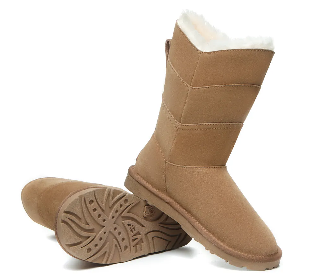 Premium Australian Sheepskin Tall Boots Women Swanston 3 Panel