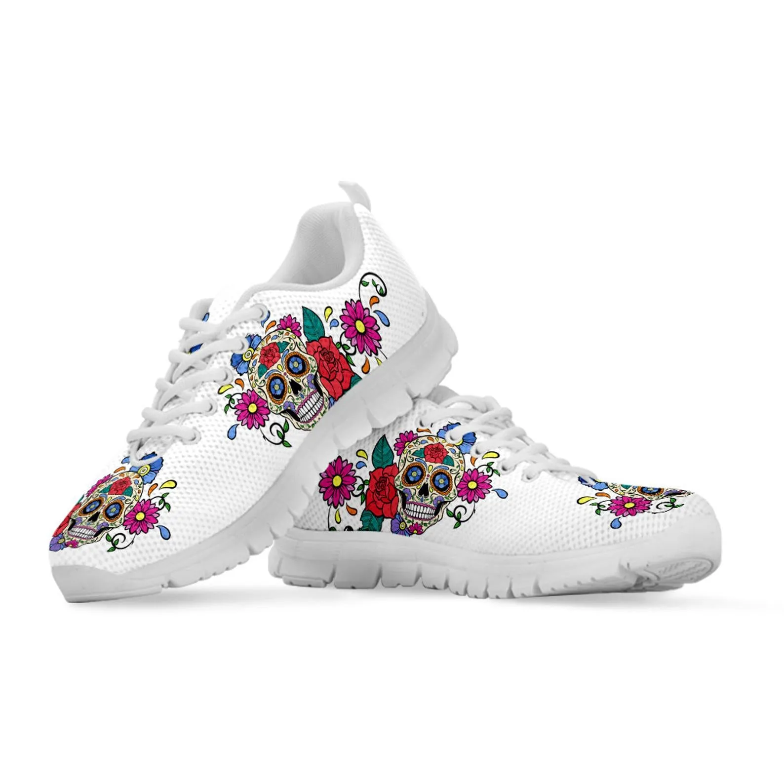 Sugar Skull Shoes Sugarskull Printed Sneakers Sugarskull Running Shoes Skull Lover Gifts Clothing for Womens Mens Kids Adults