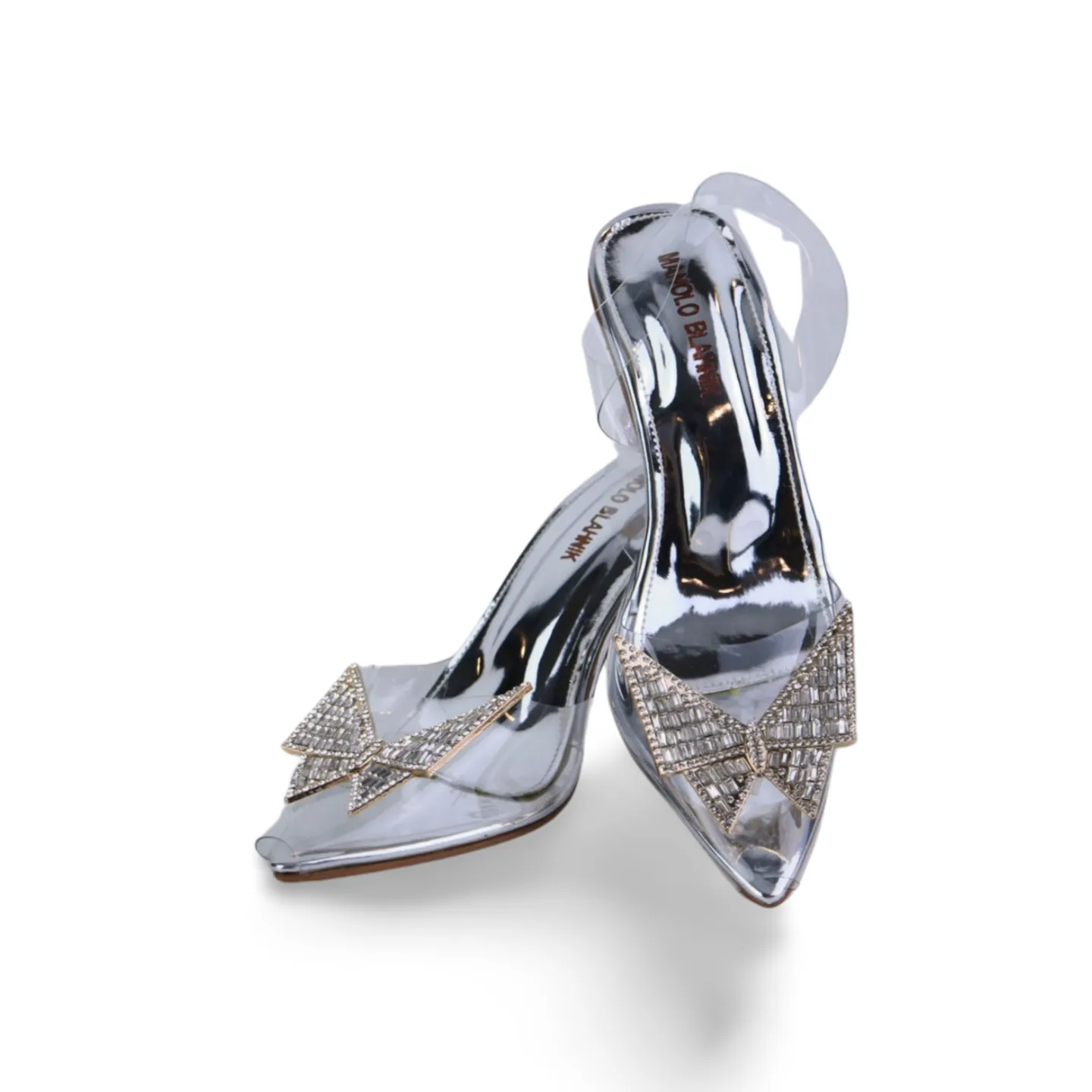 Transparent Rhinestone Butterfly High Heels Women Court Shoes-1020