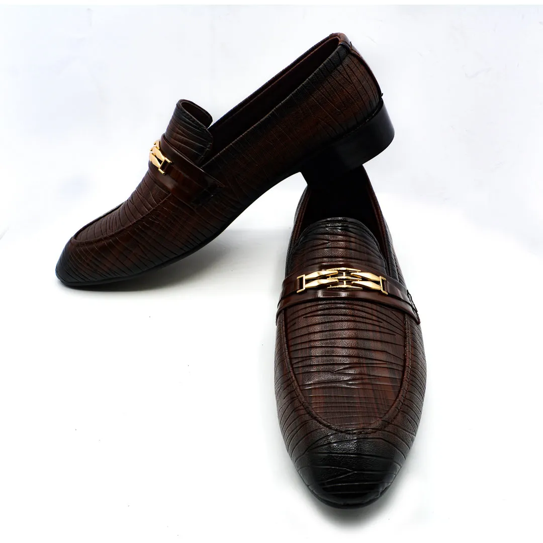 Twin Buckled Imported Synthetic Leather Shoes