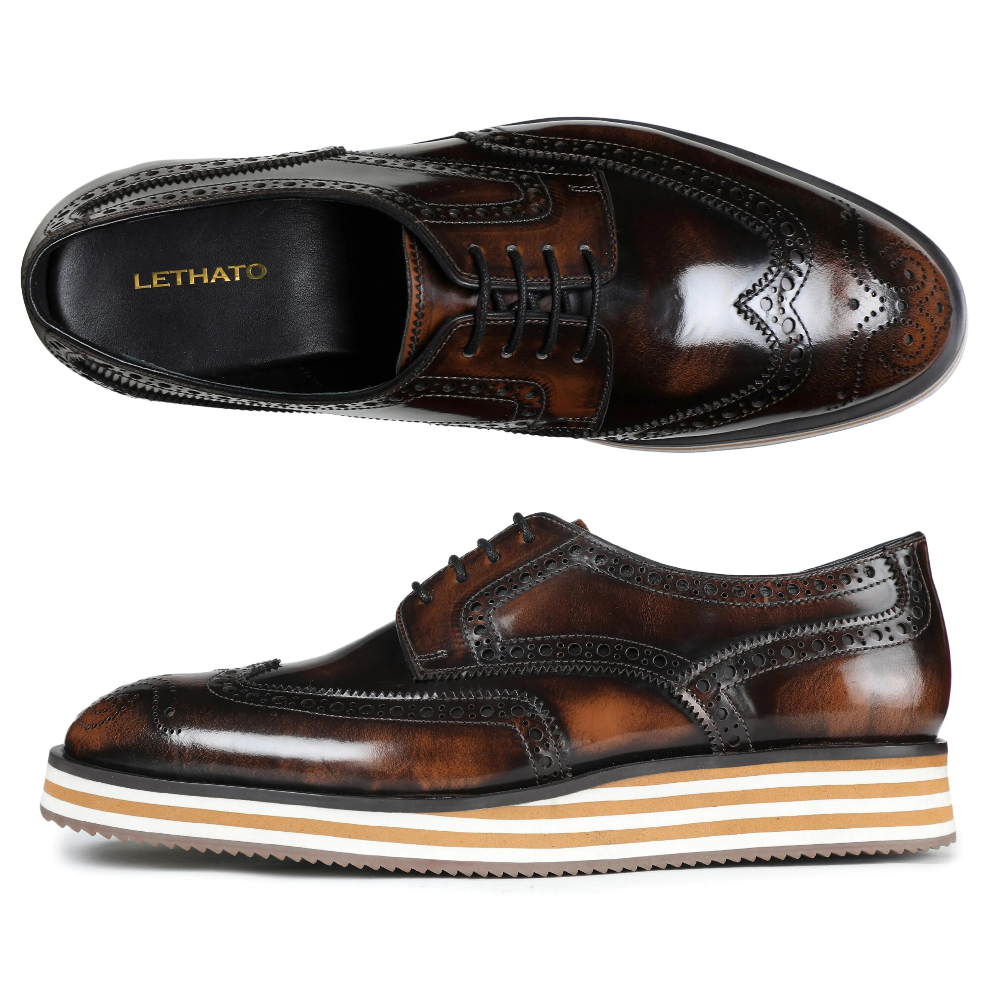 Wingtip Sneakers- Brush Off Brown