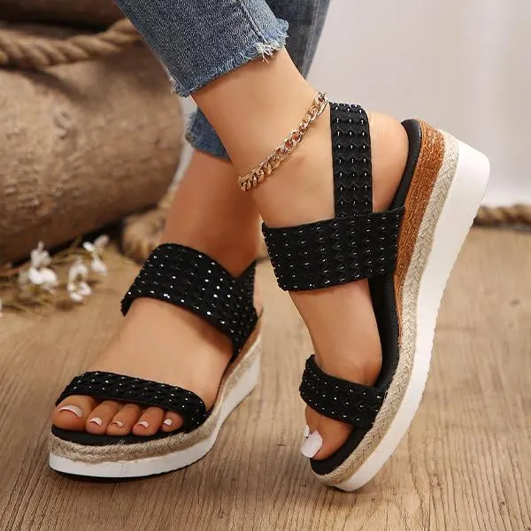 Women's Casual Elastic Wedge Fish Mouth Sandals 80983571S