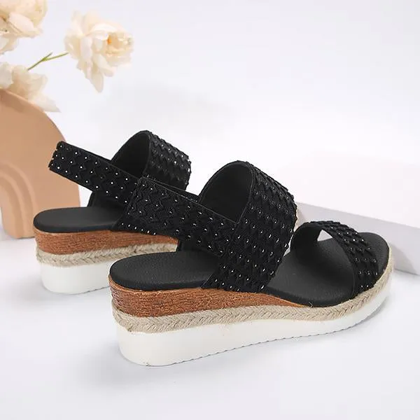 Women's Casual Elastic Wedge Fish Mouth Sandals 80983571S