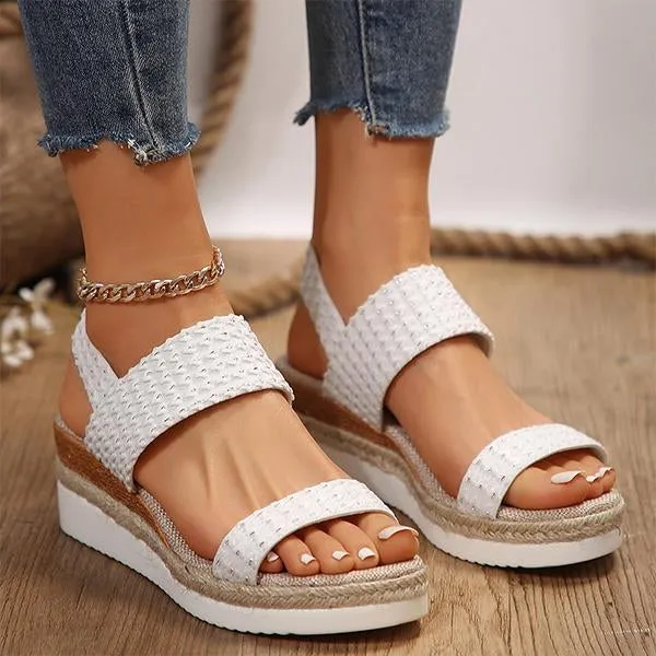 Women's Casual Elastic Wedge Fish Mouth Sandals 80983571S