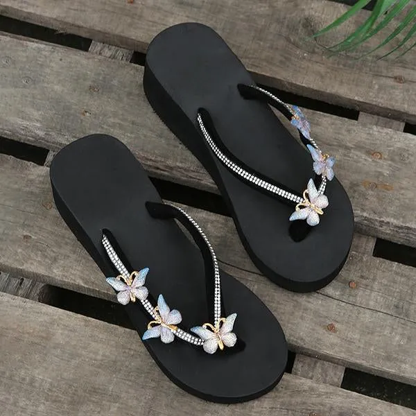 Women's Casual Fashion Butterfly Beach Flip Flops 43945836S