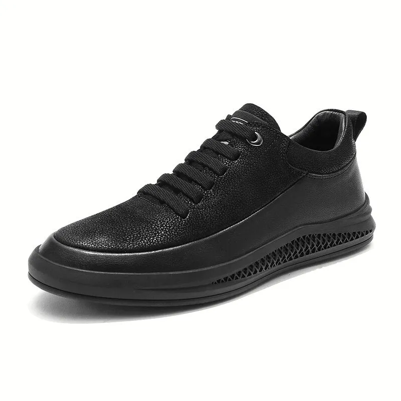 Xituodai  Winter Men's Shoes All-match Fashion Shoes Korean Men's Leather Casual Shoes Formal Wear Business Shoes Warm Shoes